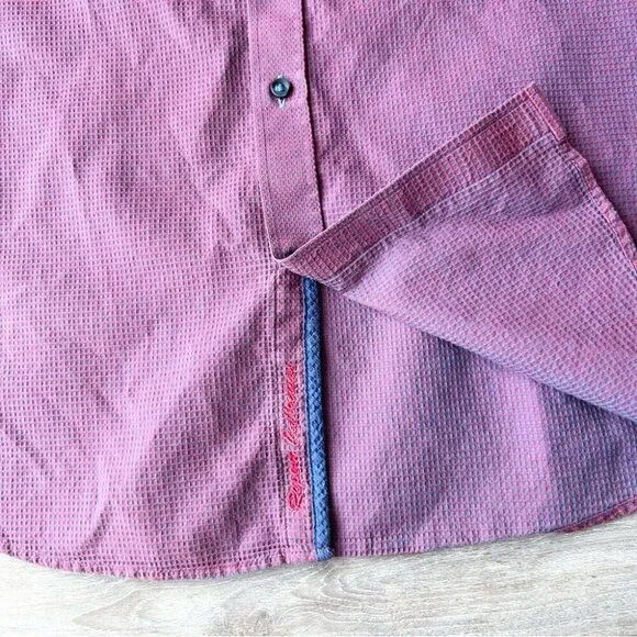 Report Collection Purple Waffle Pattern Pattern Button Down Shirt - Picture 7 of 16